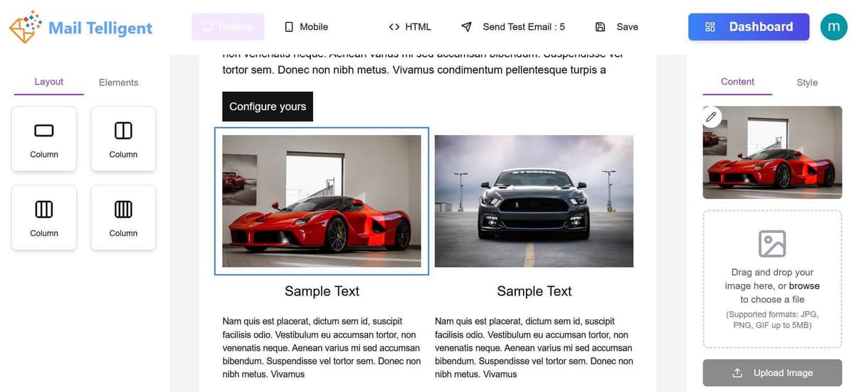 Email Template Builder Interface